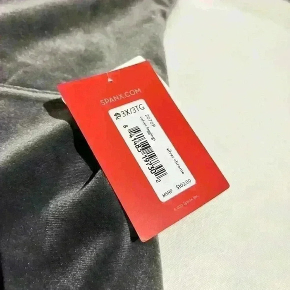 SPANX NWT Silver Chrome Velvet High Waist Leggings 3XL Womens - Picture 13 of 15